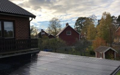 Montering av nytt plasttak över uterum Kimstad 2018